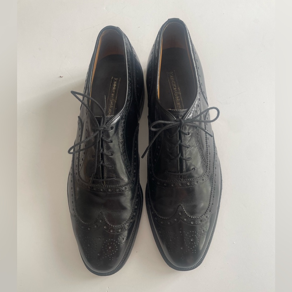 Johnston & Murphy Black Brogue Wingtips